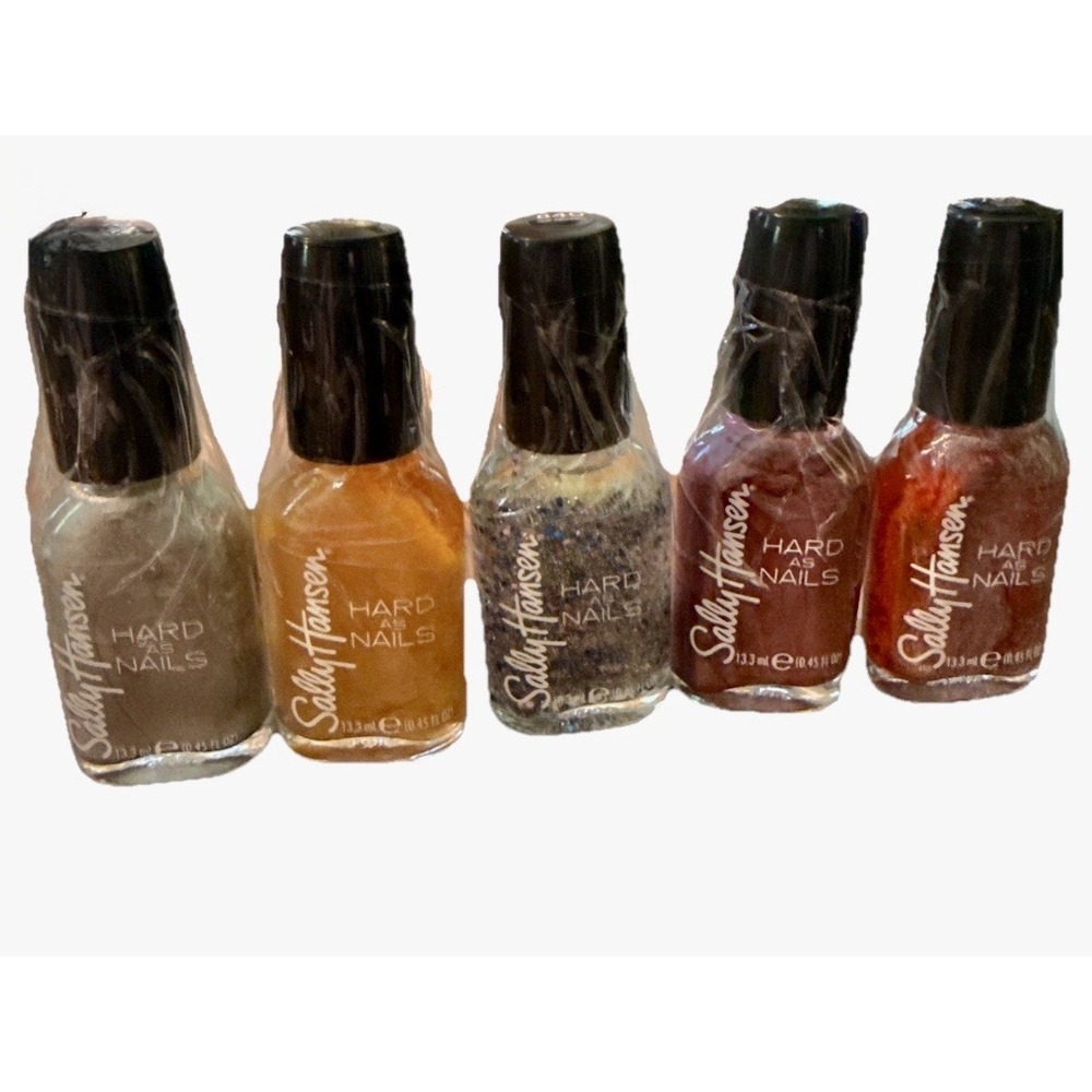 Sally Hansen Hard As Nails Nail Polish Lot 5 Ice Queen Pumping Iron Brownstone